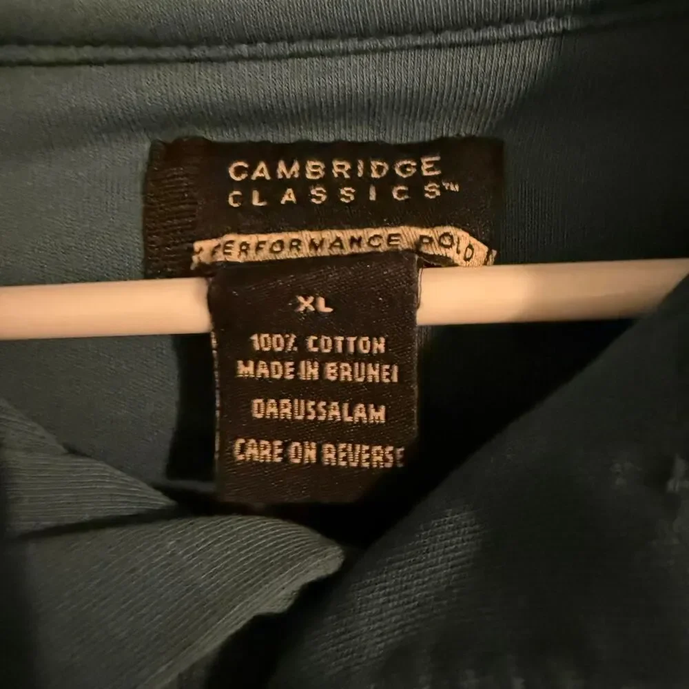 Cambridge Classics Shirt Mens XL Teal Blue Performance Polo Short Sleeve Casual